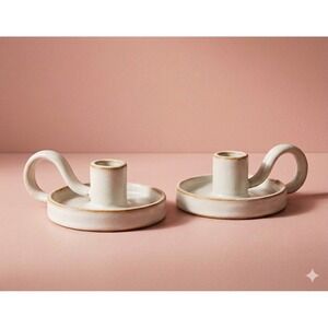 Ceramic Taper Candle Holder Sour Cream - Hearth & Hand™ with Magnolia Set of 2